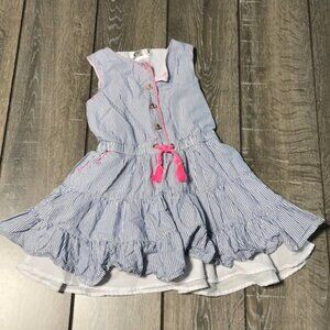 Aphorism Blue & White Striped Nautical Dress Sz 4